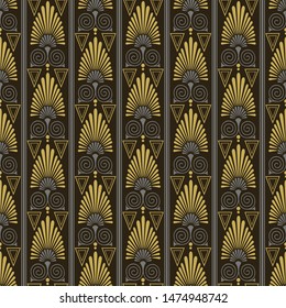 Art Deco background wallpaper, textures with seamless patterns in vintage style, vector illustration