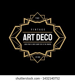 Art deco badge vintage logo design illustration vector