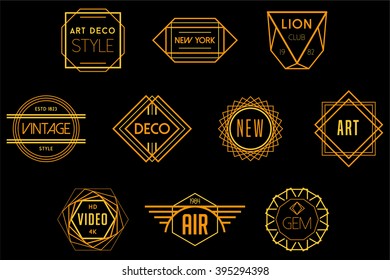 Art Deco Badges Vector Logos