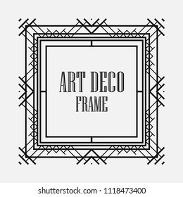 Art Deco black ornamental decorative frame. Template for design