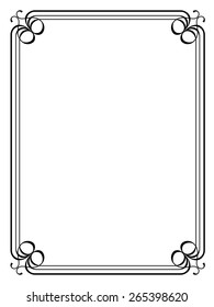 Art Deco black ornamental decorative frame