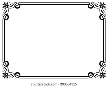 Art Deco black ornamental decorative frame