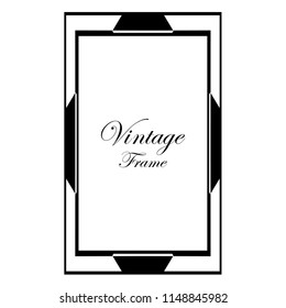 Art Deco black ornamental vintage decorative frame