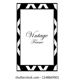 Art Deco black ornamental vintage decorative frame