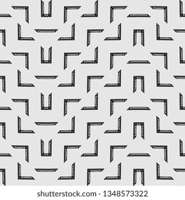 Art deco black and white line border pattern ready for print