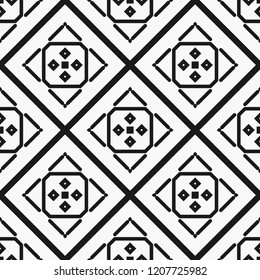 Art deco black and white texture. Seamless geometric pattern