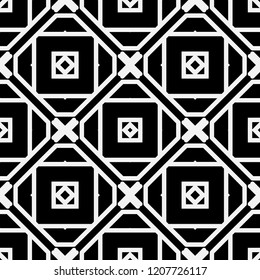 Art deco black and white texture. Seamless geometric pattern
