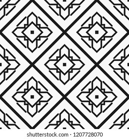 Art deco black and white texture. Seamless geometric pattern