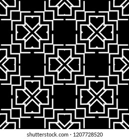 Art deco black and white texture. Seamless geometric pattern