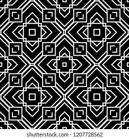 Art deco black and white texture. Seamless geometric pattern
