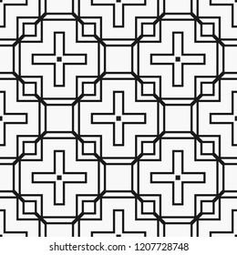 Art deco black and white texture. Seamless geometric pattern