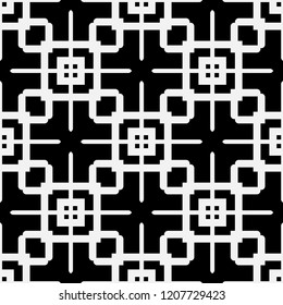 Art deco black and white texture. Seamless geometric pattern