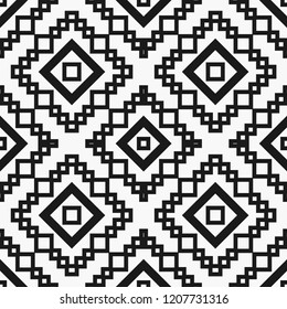 Art deco black and white texture. Seamless geometric pattern