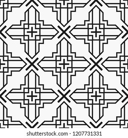 Art deco black and white texture. Seamless geometric pattern