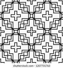 Art deco black and white texture. Seamless geometric pattern