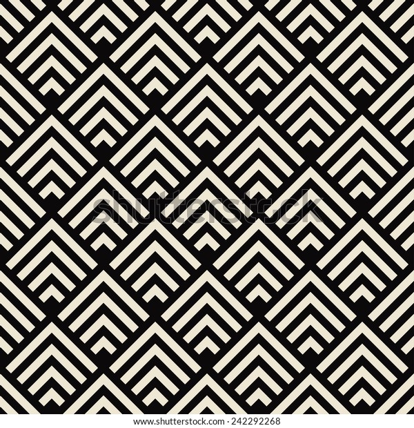 アートデコの白黒のテクスチャー シームレスな幾何学模様 のベクター画像素材 ロイヤリティフリー