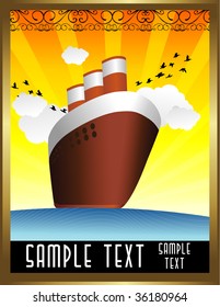 Art Deco Boat Vector