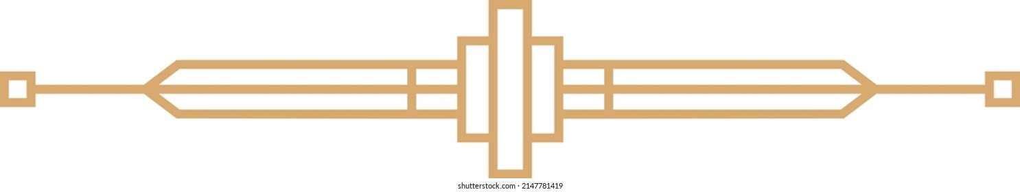 Art deco border element. Vintage geometric design