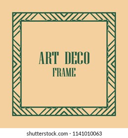 Art deco border and frame. Creative template in style of 1920s for your design. Vector illustration. EPS 10
