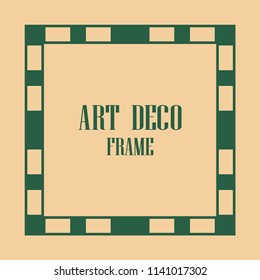Art deco border and frame. Creative template in style of 1920s for your design. Vector illustration. EPS 10