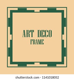 Art deco border and frame. Creative template in style of 1920s for your design. Vector illustration. EPS 10