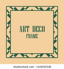 Art deco border and frame. Creative template in style of 1920s for your design. Vector illustration. EPS 10