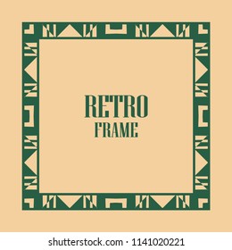Art deco border and frame. Creative template in style of 1920s for your design. Vector illustration. EPS 10