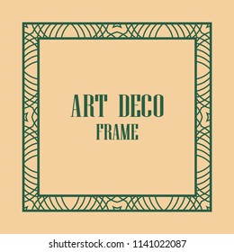 Art deco border and frame. Creative template in style of 1920s for your design. Vector illustration. EPS 10