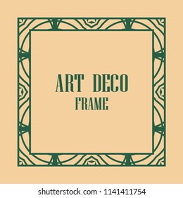 Art deco border and frame. Creative template in style of 1920s for your design. Vector illustration. EPS 10