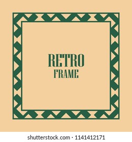 Art deco border and frame. Creative template in style of 1920s for your design. Vector illustration. EPS 10