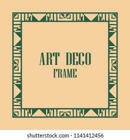 Art deco border and frame. Creative template in style of 1920s for your design. Vector illustration. EPS 10