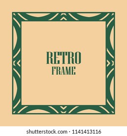 Art deco border and frame. Creative template in style of 1920s for your design. Vector illustration. EPS 10