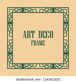 Art deco border and frame. Creative template in style of 1920s for your design. Vector illustration. EPS 10
