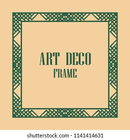 Art deco border and frame. Creative template in style of 1920s for your design. Vector illustration. EPS 10