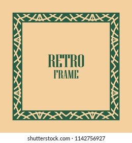 Art deco border and frame. Creative template in style of 1920s for your design. Vector illustration. EPS 10