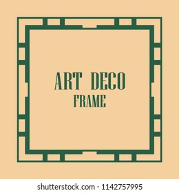 Art deco border and frame. Creative template in style of 1920s for your design. Vector illustration. EPS 10