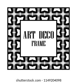 Art deco border and frame. Creative template in style of 1920s for your design. Vector illustration. Vintage retro invitation. EPS 10