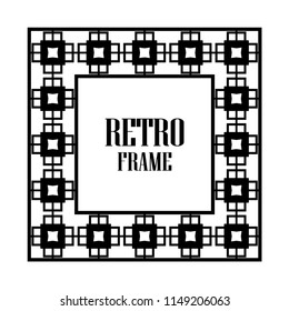 Art deco border and frame. Creative template in style of 1920s for your design. Vector illustration. Vintage retro invitation. EPS 10