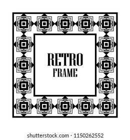 Art deco border and frame. Creative template in style of 1920s for your design. Vector illustration. Vintage retro invitation. EPS 10