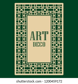 Art deco border and frame. Creative template in style of 1920s for your design. Vector illustration. EPS 10