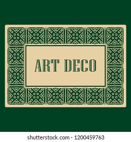 Art deco border and frame. Creative template in style of 1920s for your design. Vector illustration. EPS 10