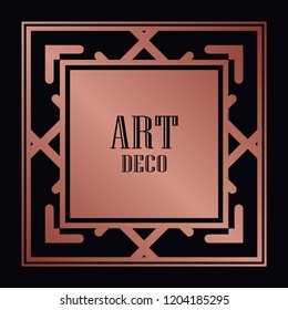 Art deco border and frame. Creative template in style of 1920s for your design. Vector illustration. EPS 10