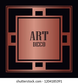Art deco border and frame. Creative template in style of 1920s for your design. Vector illustration. EPS 10