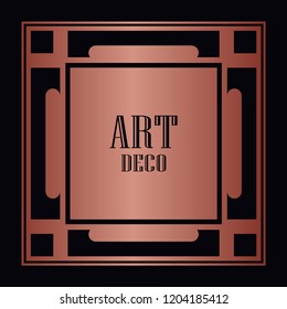 Art deco border and frame. Creative template in style of 1920s for your design. Vector illustration. EPS 10