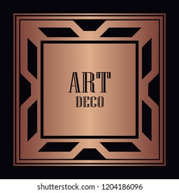 Art deco border and frame. Creative template in style of 1920s for your design. Vector illustration. EPS 10