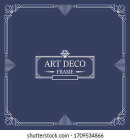 Art deco border and frame. Creative template in style of 1920s for your design. Vector illustration. EPS 10