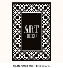 Art deco border frame. Template for design. Vector illustration