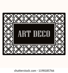 Art deco border frame. Template for design. Vector illustration