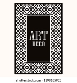 Art deco border frame. Template for design. Vector illustration