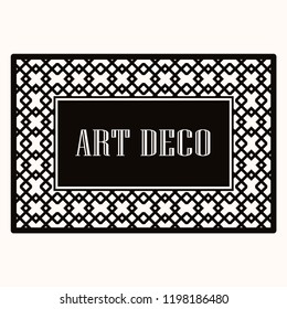 Art deco border frame. Template for design. Vector illustration
